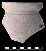 North Devon gravel tempered earthenware storage jar.&nbsp;Glazed interior and unglazed exterior. 6.5&rdquo; rim diameter. Vessel 24, Lots 762, 798, 790, 944.